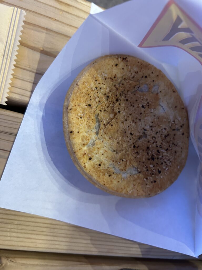 Meat pie at the Australian Pavilion