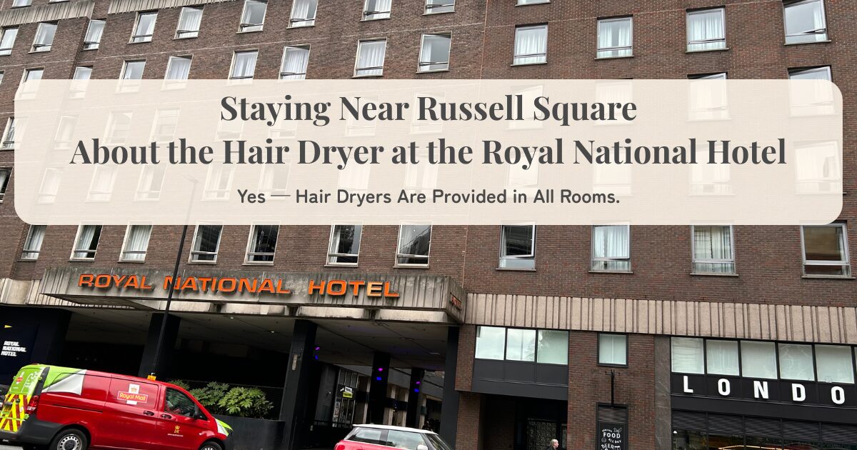 Exterior view of the Royal National Hotel near Russell Square in London.