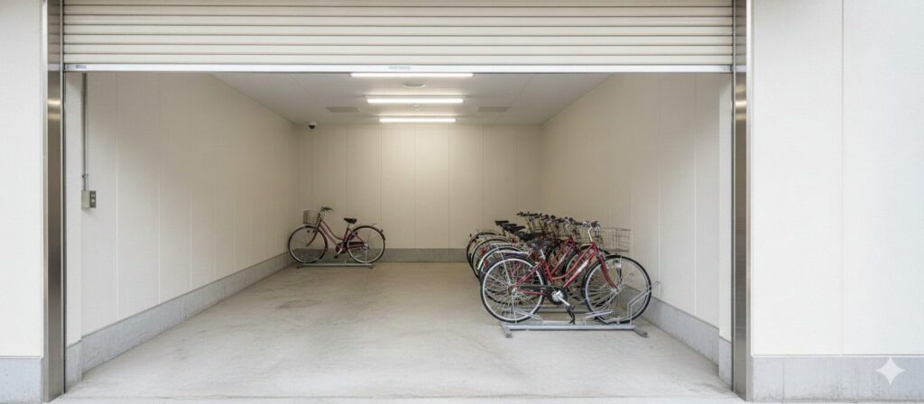 尾道国際ホテル　シャッター付き駐輪場　イメージ