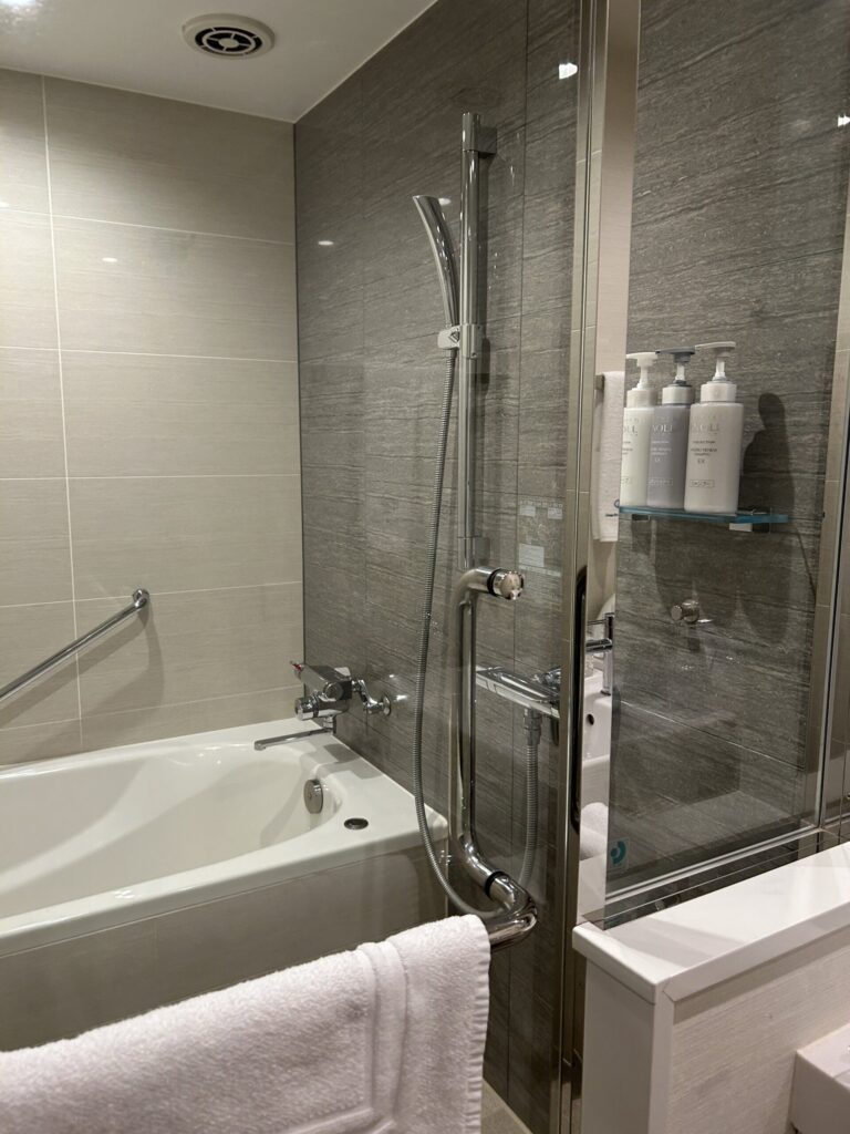 Separate bathroom and toilet area.