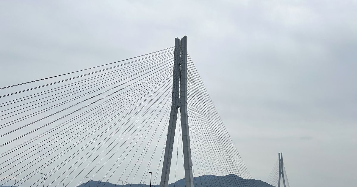 Tatara Bridge on the Shimanami Kaido cycling route in the Seto Inland Sea, Japan
