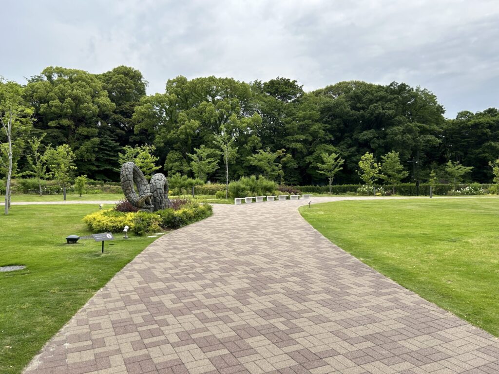Landscaped path leading toward the Studio Tour Tokyo entrance
